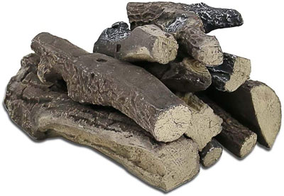 9. QuliMetal Gas Fireplace Logs Set, 10 Pcs